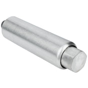 A metallic cylindrical object with a smooth, brushed finish, this item is likely a part of Empura Equipment. One end is flat and squared with a protruding square rod, suggesting it may function as one of the equipment’s legs. Shown on a white background.