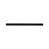 A long, thin, black, rectangular metal or plastic bar—like those found in the Empura Parts EGM-36B price tag set—is centered on a plain white background. The bar features a slight indentation along its length and smooth edges, with no visible markings or details.
