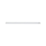 A long, narrow, white plastic or metal strip—similar to an Empura Parts EGM-50W price tag set—rests against a plain white background. The strip features uniform width, slightly raised edges, and a minimalist, utilitarian design.