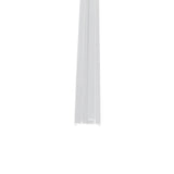 A long, narrow, white plastic rail—possibly an Empura Parts EGM-75W—stands vertically on a plain background. With grooves and a slight lip, it resembles a mounting track or channel for attaching a price tag set.