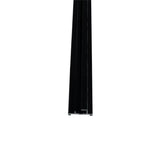 A vertical, black, narrow, rectangular object with a glossy finish is centered on a white background. The object tapers slightly at the bottom, where small grooves and metallic detail suggest an ESM-42B Empura Parts component or rail.