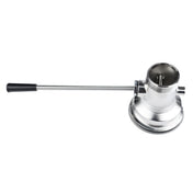 A silver stainless steel tool with a long handle ending in a black grip, attached to a cylindrical base with threading inside. The tool is likely an Empura Straight Lever Drain fitting, designed for plumbing or industrial use.