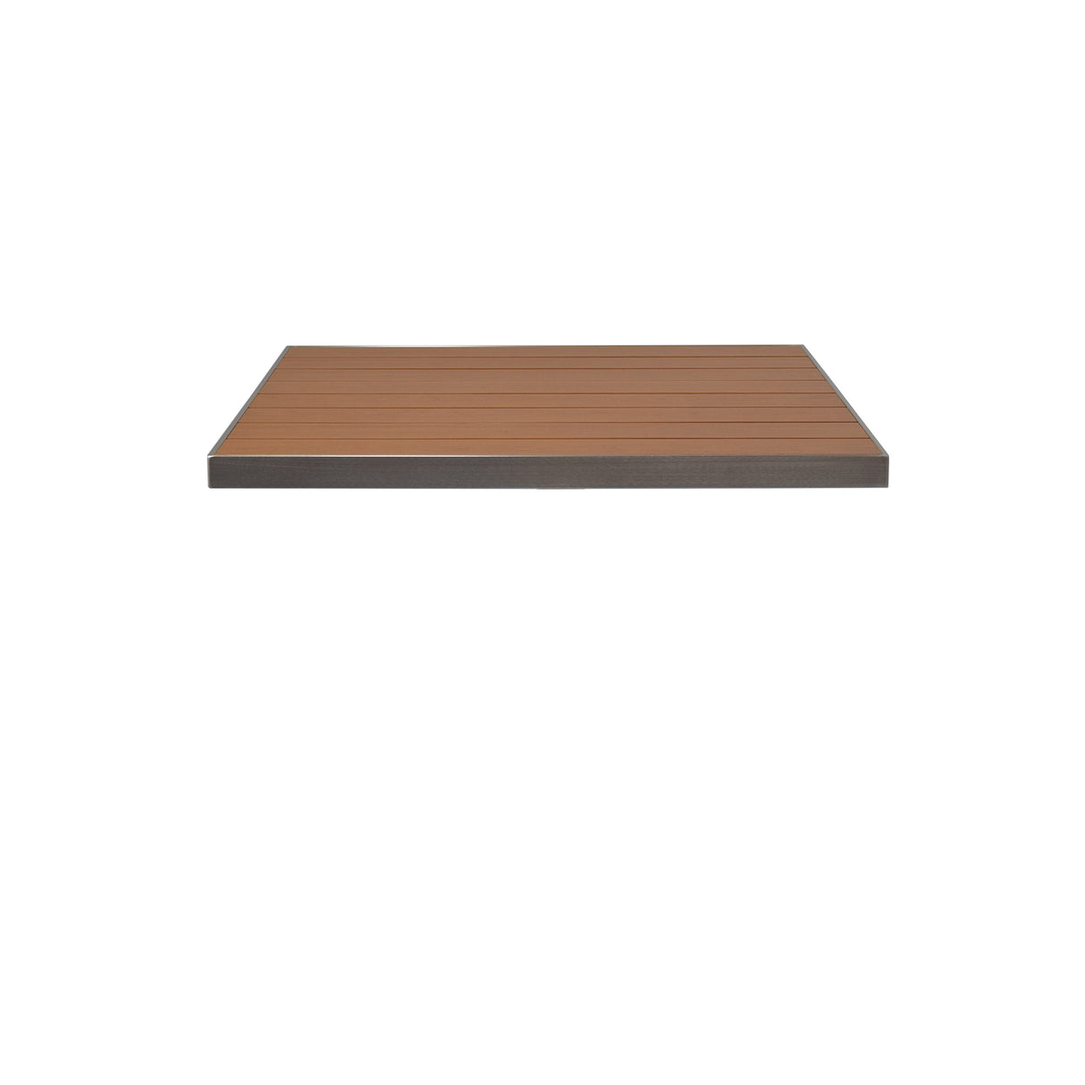 A square 35 x 35 wooden shelf with a flat surface and horizontal wood grain pattern, bordered by a thin dark edge, shown against a plain white background.