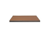A square 35 x 35 wooden shelf with a flat surface and horizontal wood grain pattern, bordered by a thin dark edge, shown against a plain white background.