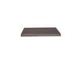 A single, rectangular floating shelf with a dark wood grain finish, reminiscent of a wood-look aluminum outdoor table top, is centered on a plain white background. The clean-edged shelf measures approximately 26 x 30 inches with no visible brackets or supports.