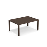 A rectangular, dark brown steel table with a flat top and four straight legs. This Star Table features a simple, modern design and is positioned on a plain white background with its shadow visible beneath it.