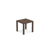 A small, square, dark brown Star Table with a flat top and four straight legs, set against a plain white background. Designed for outdoor/indoor use, its simple, modern style makes it versatile for any space.
