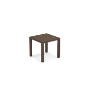 A small, square, dark brown Star Table with a flat top and four straight legs, set against a plain white background. Designed for outdoor/indoor use, its simple, modern style makes it versatile for any space.