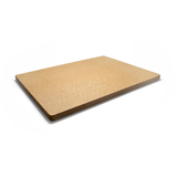A rectangular, light brown Epicurean cutting board with smooth surfaces and layered edges, placed on a white background. The edges reveal multiple thin, stacked layers, highlighting its composite construction.
