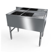 NBR Equipment UD-2-101410-36R Underbar Sink Unit Two-compartment 36"W X 21-1/4"D X 32-1/2"H Overall Size