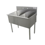 Advance Tabco 4-2-48 Square Corner Scullery Sink 2-compartments 24"W X 21"D Front To-back X 14" Deep Sink Compartments