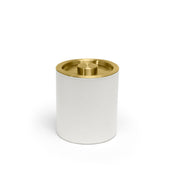 FOH RIB062WHL21 2qt Round London Ice Bucket White With Matte Brass Lid Includes One RIB014WHL21-BTM 2qt Round London Ice Bucket Base White