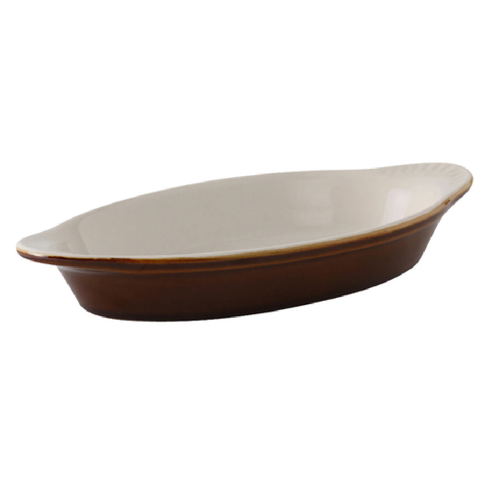 Tuxton B1N-120 Welsh Rarebit 12 Oz. 9-7/8" X 4-7/8" X 1-3/8"H