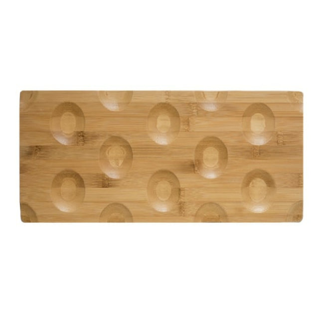 JB Prince RB386 Jo Bamboo Tray 17.32"W X 7.87"D X .39"H 8 Cavity