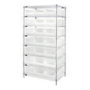 Quantum WR8-952CL Bin Wire Shelving System 36"W X 24"D X 74"H Overall Size 800 Lb. Capacity Per Shelf