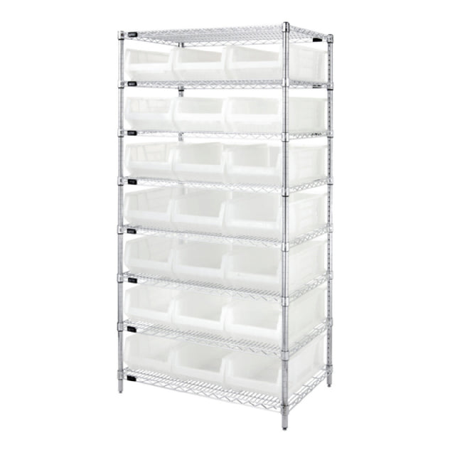 Quantum WR8-952CL Bin Wire Shelving System 36"W X 24"D X 74"H Overall Size 800 Lb. Capacity Per Shelf