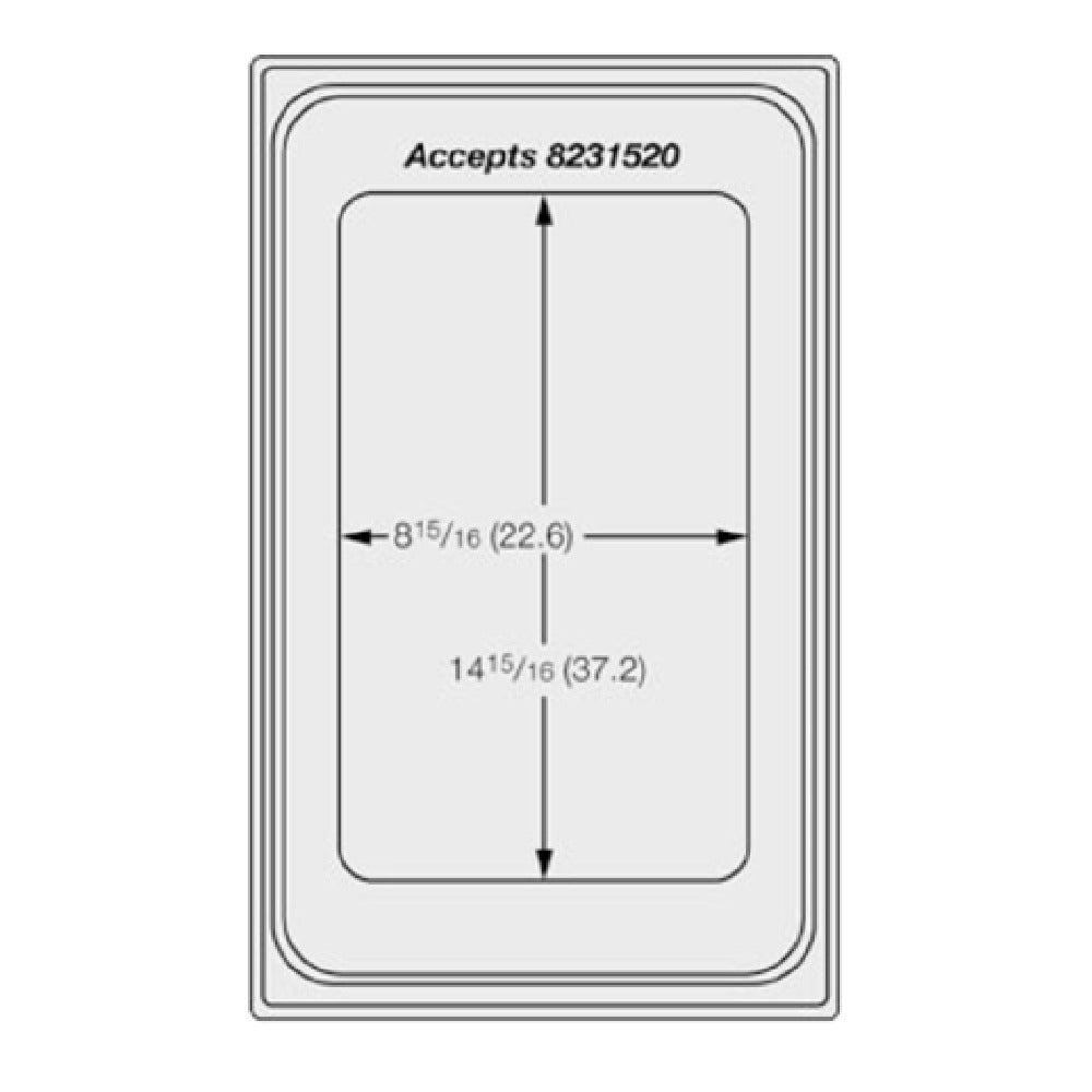 Vollrath 8240510 Miramar™ Template For (1) Rectangle (3/4) Size) Decorative Pan