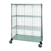 Quantum WRCS4-74-2448EP Wire Enclosed Cart Mobile 48"W X 24"D X 80"H