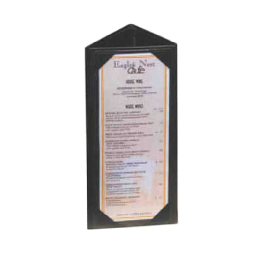 Menu Solutions TT38_BLACK Table Tent Holds 5-1/2" X 8-1/2" Inserts Triple Panel