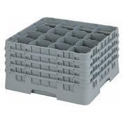 Cambro 16S900151 Camrack® Glass Rack With (4) Soft Gray Extenders Full Size