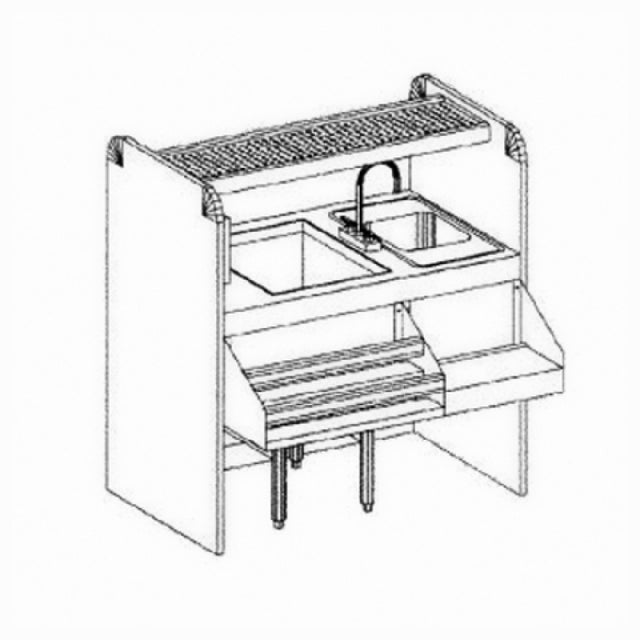 Glastender CS-42X26-CCW Assembly Ice Bin/Cocktail Station Pass-thru Combo 42"W X 26"D