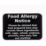 TableCraft Products 10481 - Warning Sign, "Allergy", Wall Mounted