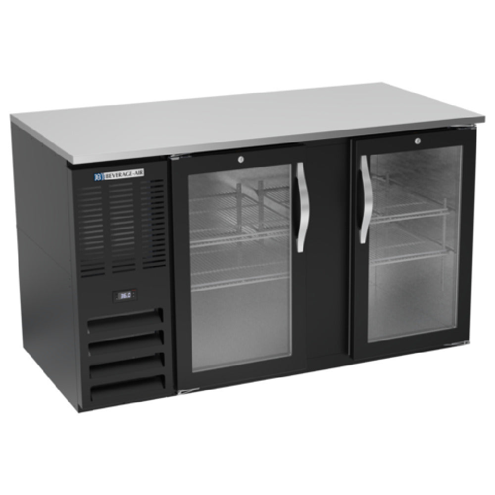 Beverage Air BB58HC-G-B - Refrigerated Back Bar Storage Cabinet, Two-section, 58"W X 30-3/8"D X 34"H