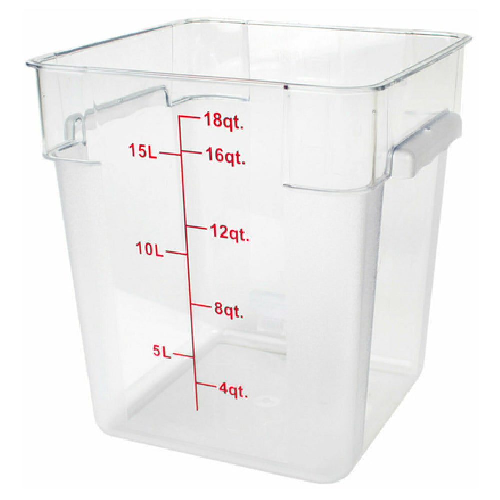 Thunder Group PLSFT018PC Food Storage Container 18 Quart Square