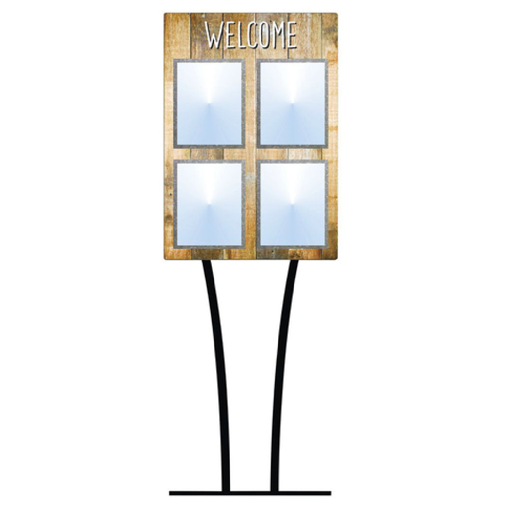 Hubert 52492 - Menu Board, 4-pocket, Floor Stand