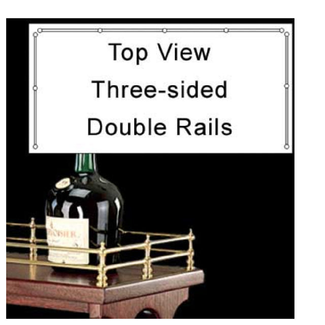 Forbes Industries 6033 Gallery Rails 3-sided Double Rails Brass