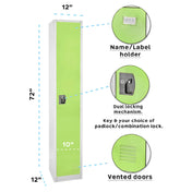 Alpine Industries ADI629-201-GRN Locker Single Tier 72" H X 15"W
