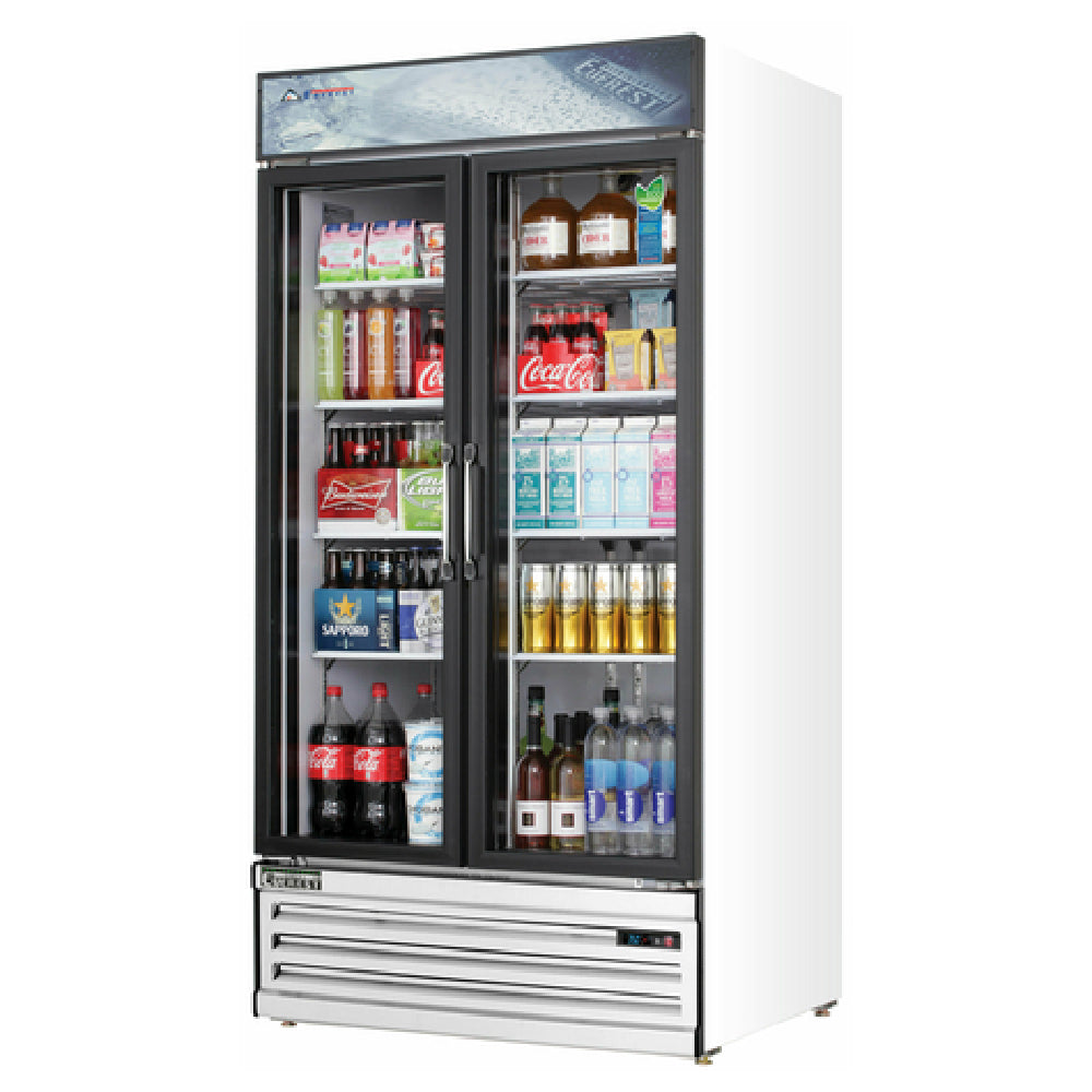 Everest Refrigeration EMSGR33 Reach-In Glass Door Merchandiser Refrigerator Two-section