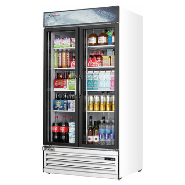Everest Refrigeration EMSGR33 Reach-In Glass Door Merchandiser Refrigerator Two-section