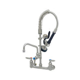 T&S Brass SMPK-8WLN-06 EverSteel Pre-Rinse Unit: EasyInstall 8" Stainless Steel Wall Mount Mixing Faucet