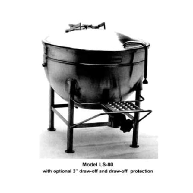 Legion LS-25MV Stationary Direct Steam Kettle With Mixer 25-gallon