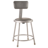 National Public Seating 6418B NPS® 18" Heavy Duty Vinyl Padded Steel Stool With Backrest
