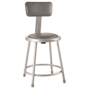 National Public Seating 6418B NPS® 18" Heavy Duty Vinyl Padded Steel Stool With Backrest