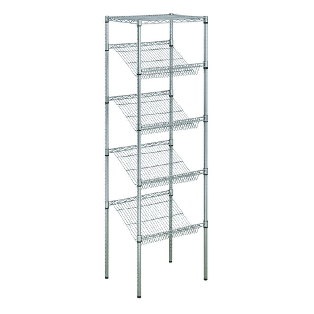 Hubert 209928 - Kratos Wire Stationary Merchandising Rack, 36"W X 18"D X 74"H, 4" Slanted