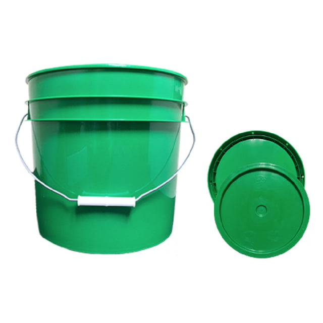 Buccaneer Container Corp 2006448040 (Buccaneer) Bucket With Green Lid (3.5) Gallon (custom Printed) (6 Each Per Case)