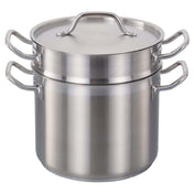 Omcan 80246 (80246) Double Boiler 3-piece 12 Quart Boiler With Inset & Cover