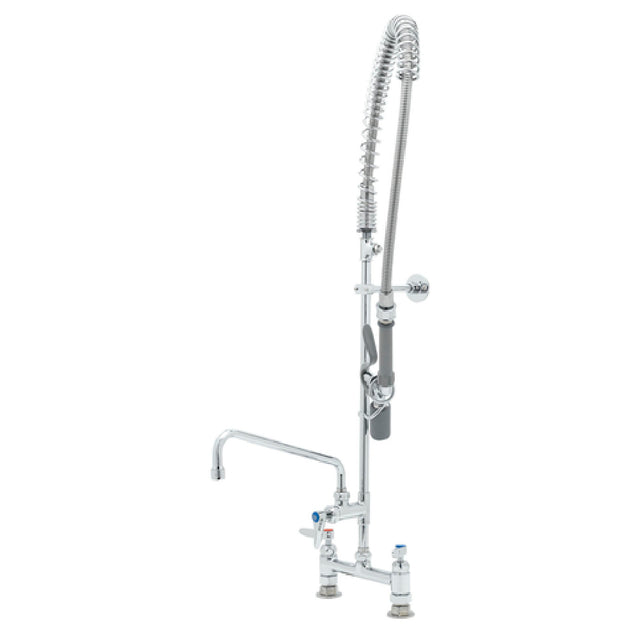 T&S Brass B-0123-12CRBJST EasyInstall Pre-Rinse Unit Deck Mount Base 8" Adjustable Center