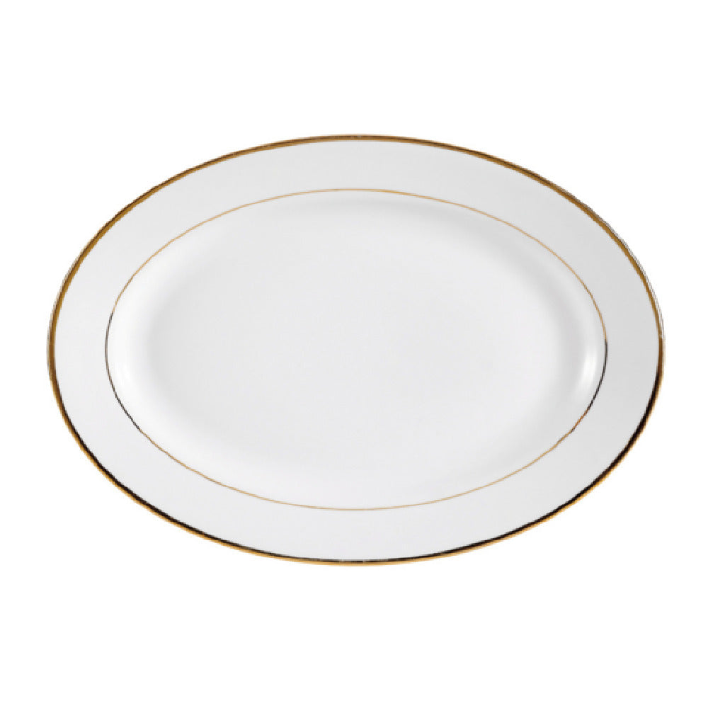 CAC China GRY-13 Golden Royal Platter 12"L X 8-5/8"W X 1-3/8"H Oval