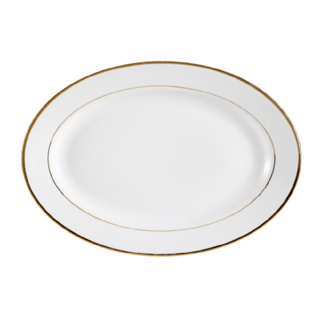 CAC China GRY-13 Golden Royal Platter 12"L X 8-5/8"W X 1-3/8"H Oval
