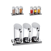 BauscherHepp 06.3648.6040 Cereal/Juice/Milk Dispenser Set Includes: 17-1/2" X 6-3/4" X 1-1/4" Rectangular 18/10 Stainless Steel Base