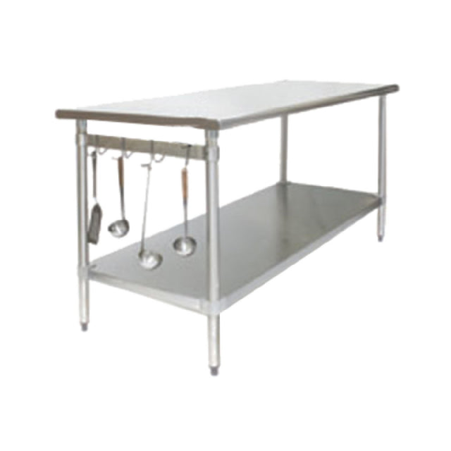 Eagle UB-24 Utensil Bar 18-1/8"W 2" X 1/4" Stainless Steel Bar Welded To Gussets To Fit Front To Back Between Table Legs