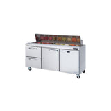 Blue Air BLPT72-D2L-HC - Sandwich Prep Table, Three-section, 72-3/8"W