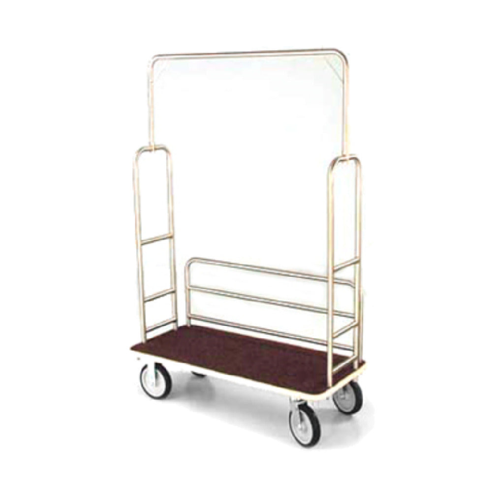 Forbes Industries 2493 Luggage Cart Brushed Stainless Steel One Long Side With Retaining Bars