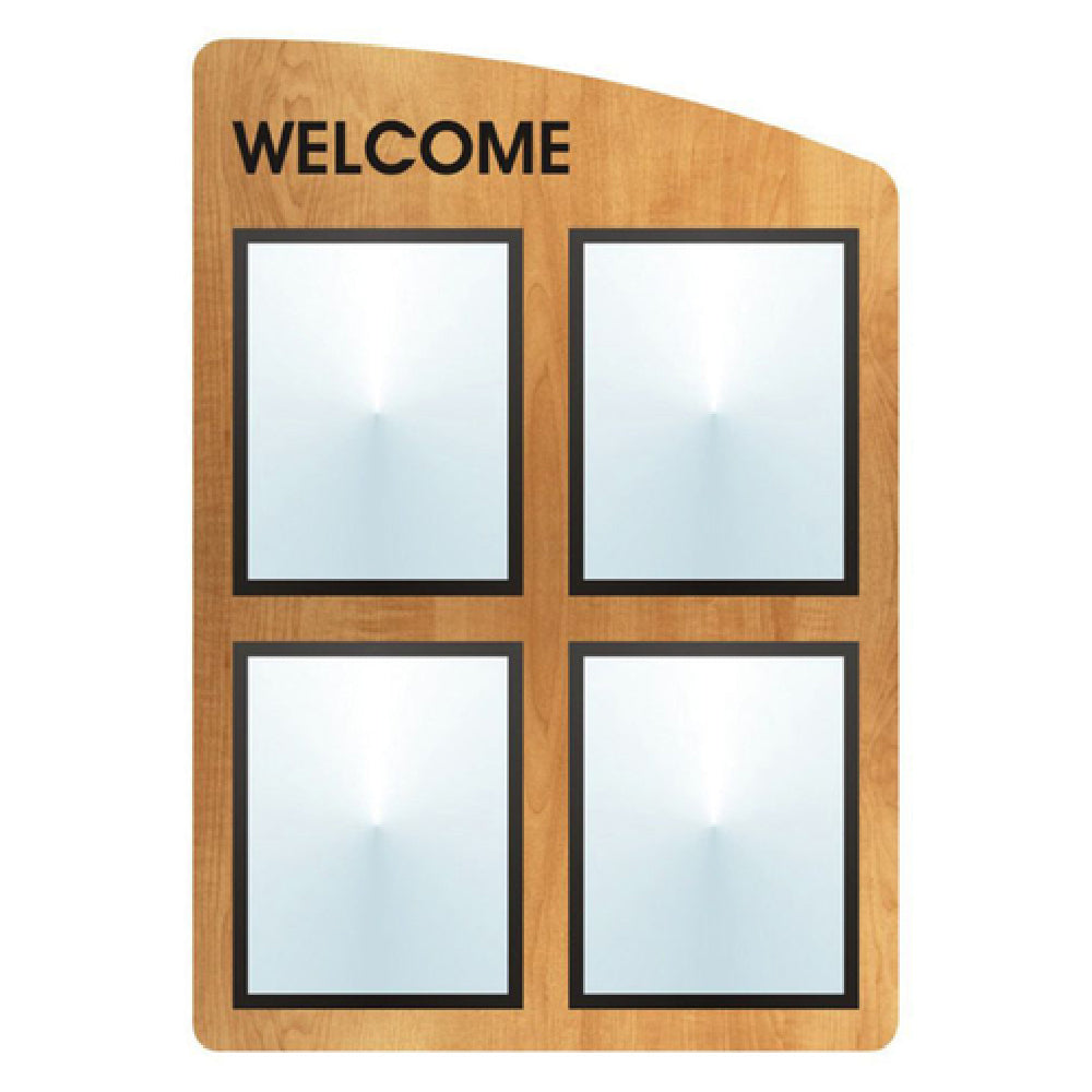 Hubert 89799 - Menu Board, 4-pocket, Wall-mount