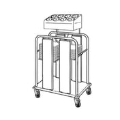 Piper Products PTS/1216MO2 - Mobile Tray & Silverware Dispenser, Double Stack, Open Style
