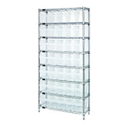 Quantum WR8-802CL Bin Wire Shelving System 36"W X 12"D X 74"H Overall Size 800 Lb. Capacity Per Shelf